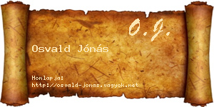 Osvald Jónás névjegykártya